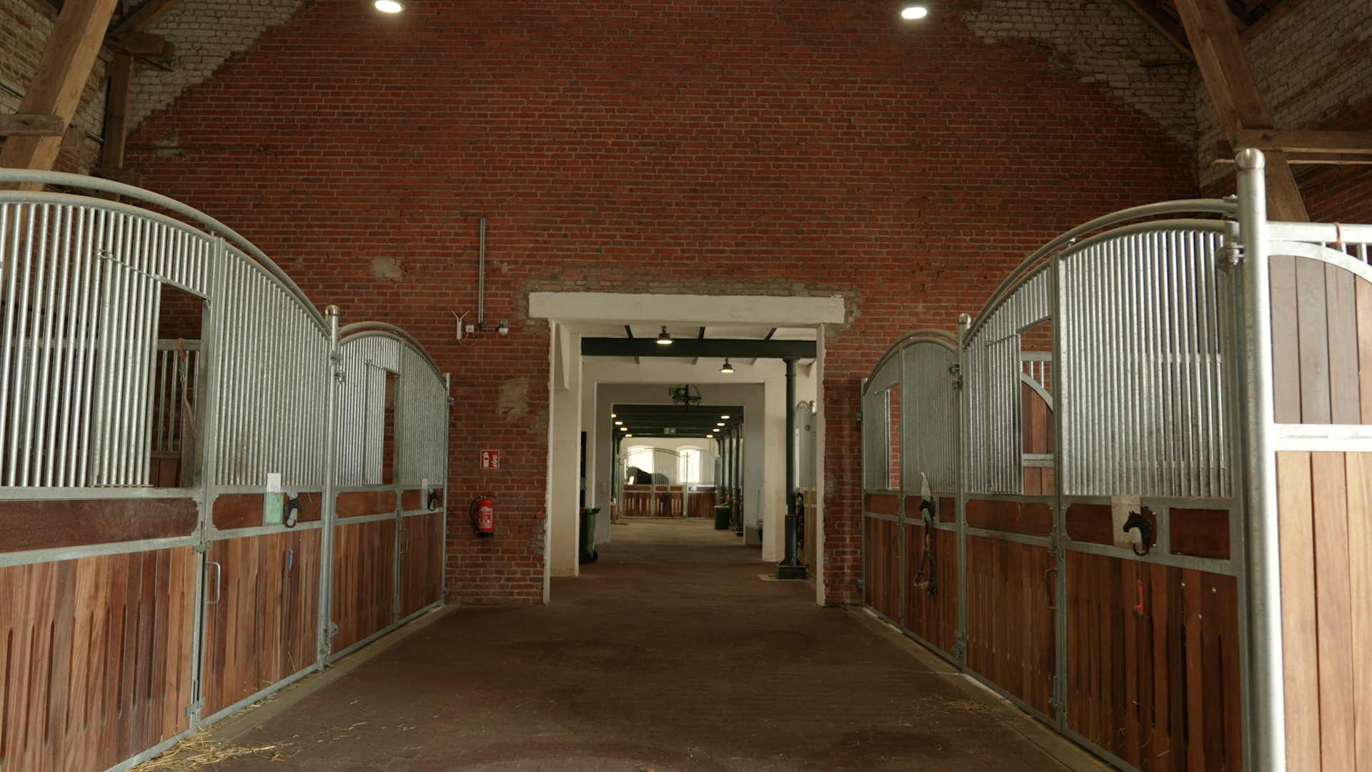 Stallgasse mit Gummipflastersteinen für den sicheren Tritt.